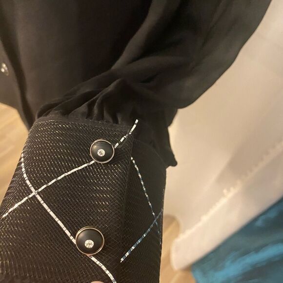 Samy Gicherman couture black blouse, M - Picture 3 of 9